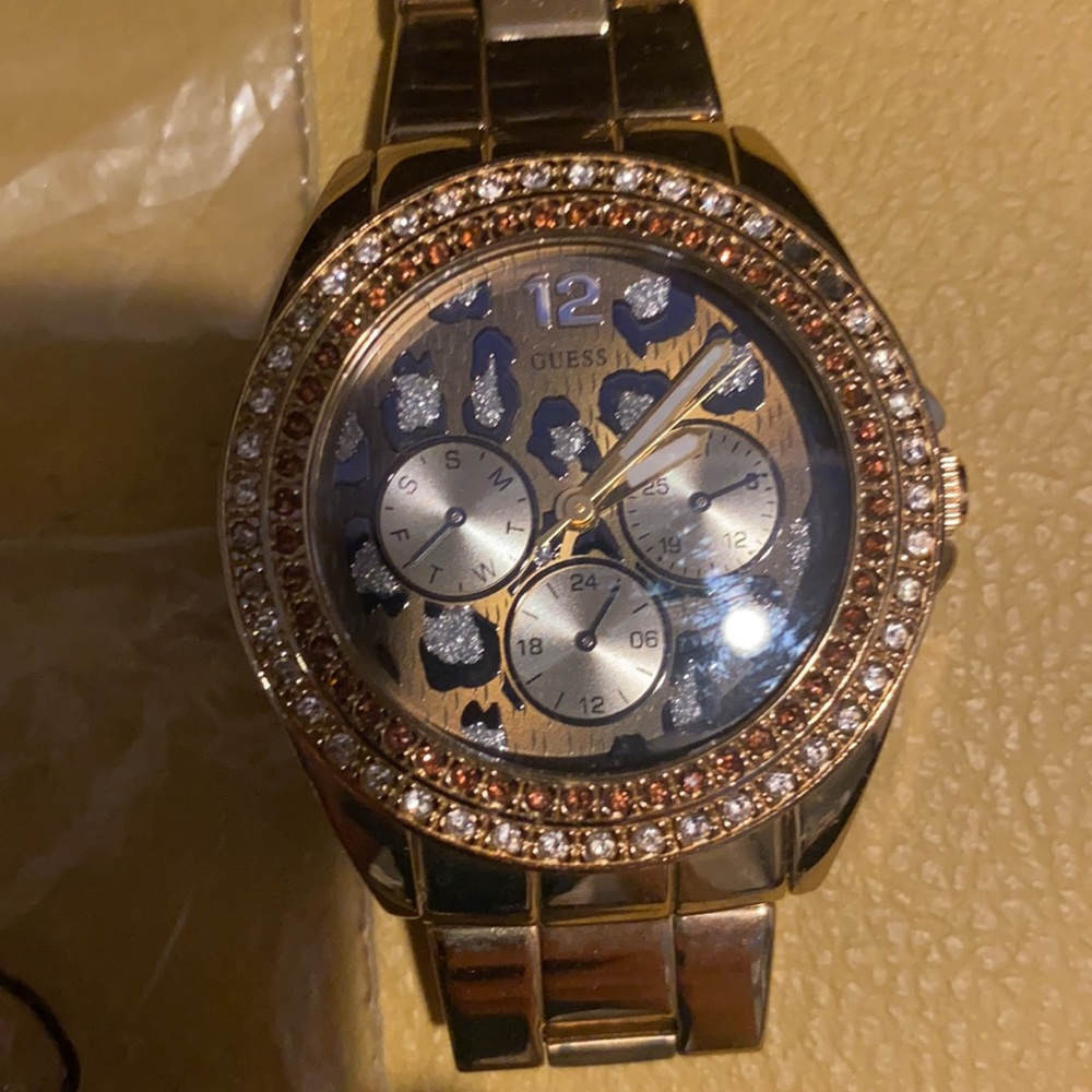 Guess Rinestone Leopard Print Watch - image 5